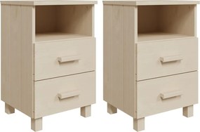 vidaXL Noptiere HAMAR, 2 buc, maro miere, 40x35x62 cm, lemn masiv