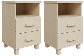 340416 vidaXL Noptiere HAMAR, 2 buc, maro miere, 40x35x62 cm, lemn masiv