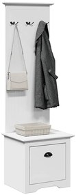 vidaXL Dulap de hol cu cârlige „BODO” Alb 50x40x157 cm