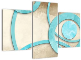 Tablou - Cercuri albastre acvarelă (90x60 cm)