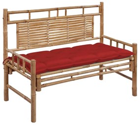 vidaXL Bancă de grădină cu pernă, 120 cm, bambus