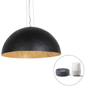 Lampă suspendată inteligentă neagră cu auriu 70 cm inclusiv Wifi A60 - Magna