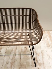 Bancheta natur, din rattan, Cappuccino
