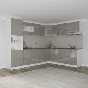 Corp Baza Colt Karo, Gri Lucios/Alb, MDF, 98 x 50 x 80 cm