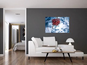 Tablou - detailu zmeură în apă (90x60 cm)