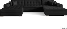 Colțar lemn masiv Formă U Extensibil Leyton 355x165cm Personalizabil