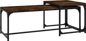 vidaXL Măsuțe de cafea, 2 buc., stejar fumuriu, lemn compozit