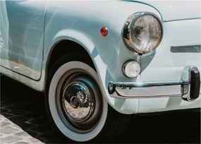 Tablou pe sticlă - mașina retro Fiat (70x50 cm)