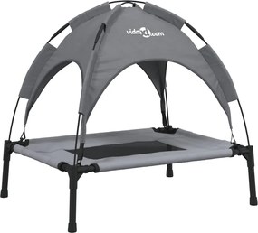 vidaXL Pat de câini cu baldachin, antracit, țesătură Oxford și oțel