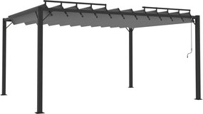 vidaXL Pavilion cu acoperiș jaluzea antracit 3x4 m țesătură&aluminiu