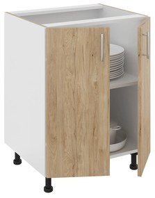 Corp Baza Karo, 2 Usi, Lemn Natural/Alb, 60 x 50 x 80 cm