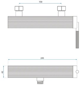 Baterie de dus REA Argon cupru periat