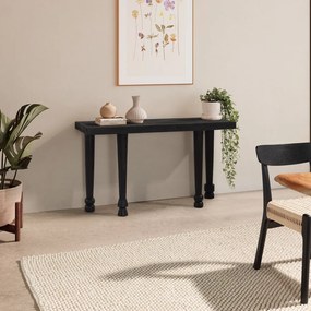 Masă consolă neagră din lemn de mango 40x130 cm Inaya – MOME