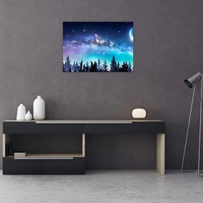 Tablou pe sticlă - Calea lactee (70x50 cm)