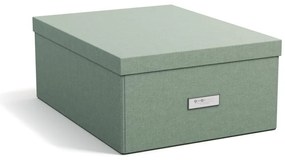 Cutie de depozitare albastru-verde din carton cu capac 34,5x45x18,5 cm Katrin Canvas Paper Laminate – Bigso