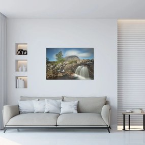Tablou cu cascadele și munți (90x60 cm)