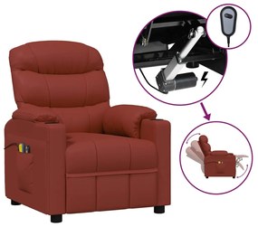 3143488 vidaXL Fotoliu de masaj electric, roșu vin, piele ecologică