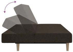 Canapea extensibila cu 2 locuri, maro inchis, textil Maro inchis, Fara suport de picioare