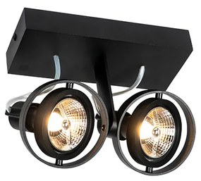 Spotlight modern negru cu 2 lumini - Master 70