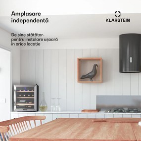 Klarstein Vinetage 12 Uno, răcitor de vin, 12 sticle 46 l, 4-18°C, 40 dB, sticlă