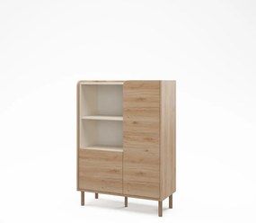 Dulap în culoare naturală cu aspect de lemn de stejar 90x125x40 cm Monza – Marckeric