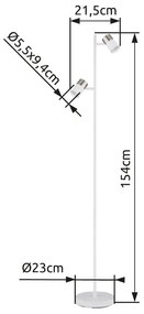 Lampadar cu 2 Spoturi directionabile BRISBON nickel/alb