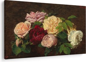 Tablou - Henri Fantin-Latour, Roses de Nice on a Table, reproducere (90x60 cm)