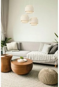 Lustră suspendată pe cablu BOHO 3xE27/60W/230V crem/jută