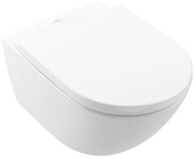 Set vas WC suspendat, Villeroy &amp; Boch, Subway 3.0, cu Twist Flush si capac cu soft close si quick release, alb