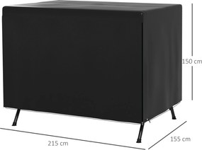 Outsunny Husa de Protectie balansoar de Gradina panza impermeabila dim. 2,15L x 1,55l x 1,5H m PE Negru | Aosom Romania