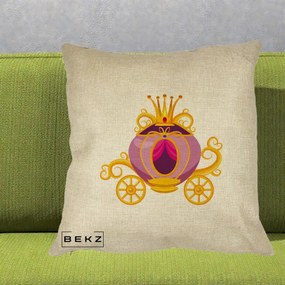 Perna Decorativa Trasura Regala Aurie, 40x40 cm, Crem, Husa Detasabila, Perna Inclusa, BEKZ®