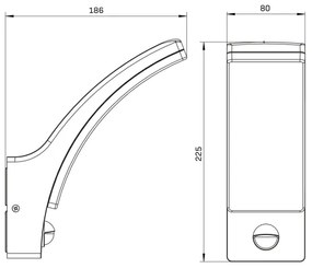 Aplică LED de exterior cu senzor AMY LED/12W/230V IP44 negru