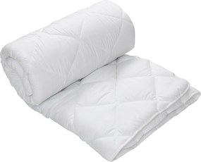 Pilota matlasata Alcam, 140x200 cm, microfibra alba, umplutura fibra siliconica, 400g/mp, nivel de caldura mare