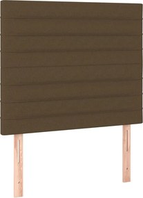 vidaXL Tăblie de pat maro închis 90x5x118/128 cm, material textil