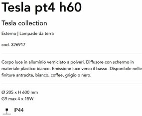Stalp pentru iluminat exterior Tesla pt4 h60 negru
