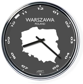 Ceas de birou (deschis sau întunecat) - Warszawa / Polonia, diametru 32 cm | DSGN, Výběr barev Tmavé
