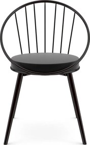 Set Masa Bucatarie cu 4 Scaune , negru,120x80x75 cm, 30410SET