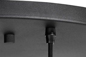 Lampa suspendată inteligentă neagră cu sticlă aurie 7 lumini incl. 7 Wifi A60 - Pallon