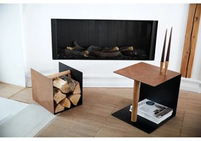 Cutie de depozitare neagră/în culoare naturală din metal și din piele ecologică decorativă 32x38x31 cm Bull – LIND DNA