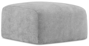 Taburet gri deschis cu tapițerie din chenille Leila – Makamii