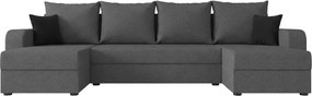 Coltar extensibil in forma de U VALERIO, gri inchis, 305x140 cm