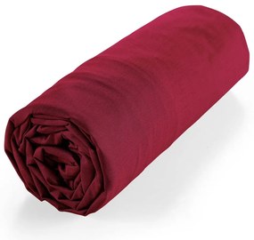 Cearceaf roșu din bumbac organic cu elastic 140x190 cm Biolina – douceur d'intérieur