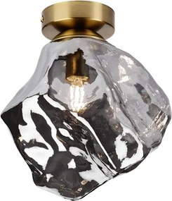 Plafonieră CRISTAL 1xE14/15W/230V alamă/negru fumuriu