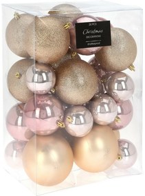 Set ornamente de Crăciun Fawless 26 buc., roz
