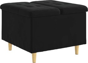 vidaXL Ottomană de depozitare cu pernă Negru 60 x 60 x 45 cm Catifea