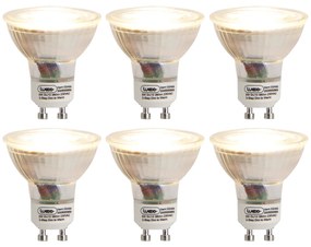 Set de 6 becuri LED cu 3 trepte de intensitate, cu lumina calda, GU10 5W 380lm 2000-2700K