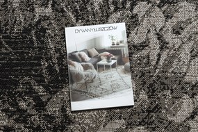 Covor sisal Floorlux 20491 Flori argintiu si negru