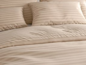 Lenjerie de pat hoteliera din microfibra JASMINE bej - dunga 2 cm Dimensiune lenjerie de pat: 70 x 90 cm | 140 x 220 cm