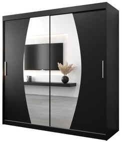Dulap de haine 200 cm Eclipse (Negru mat + Negru mat). 1063432