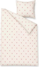 Lenjerie de pat din bumbac HEARTIS PINK crem Dimensiune lenjerie de pat: 70 x 80 cm | 140 x 200 cm